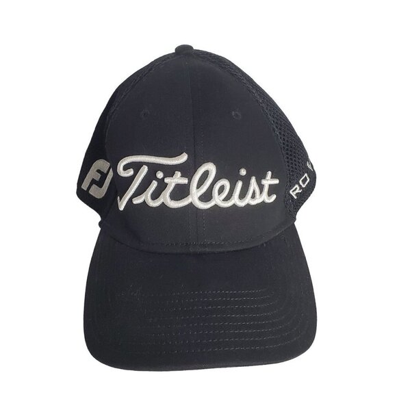 Titleist‎ FJ Hat Mens Large-XL Black Cap Pro V1 Golf Outdoor Athletic Fitted - Picture 1 of 9